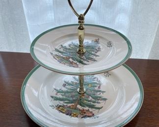 REDUCED!  $15.00 NOW, WAS   $20.00.................Spode Christmas TreeTiered Plate (B333)