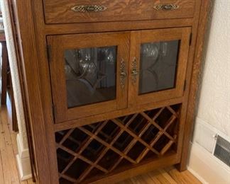 PACKAGE DEAL NOW SEE PREVIOUS PHOTO... Amish Made Wine Bottle/Glass Cabinet 36" x 15", 43" tall (B319)