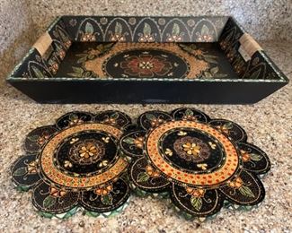 $12.00...................Tray 18" x 13" and 2 8" trivets (B313)