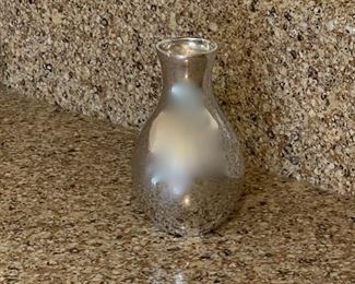 HALF OFF !  $20.00 NOW, WAS   $40.00..5” tall Nambe Vase marked 2000 6206 Eva Ziesel, very good condition just blurred out reflections  (B310)