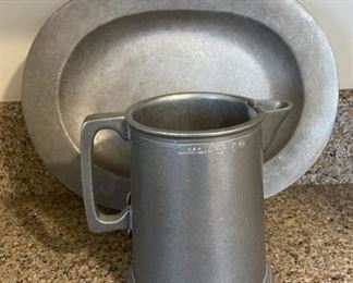 $40.00...............RWP Pewter Pitcher and Platter (B304)