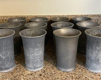 $60.00....................12 Pewter Cups @ 5 1/2” tall (B301)
