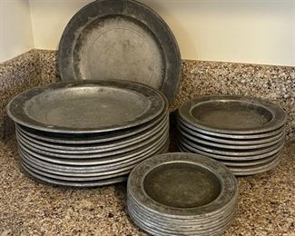 $100.00........................Wilton Pewter Plates 10 @ 10”, 9 @ 7”, 8 @ 6” (B296)