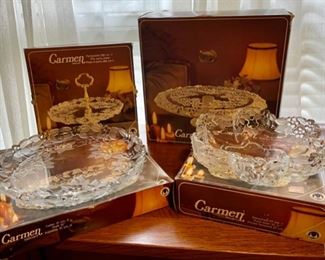 CLEARANCE  !  $20.00 NOW, WAS   $80.00..............Set of 4 Mikasa Carmen Satiniert Glassware w/original boxes  (B276)