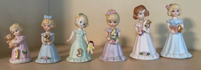 CLEARANCE  !  $8.00 NOW, WAS  $30.00.............Growing Up Birthday Girls by Enesco 1 - 6 