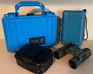 $60.00.......................2 Pelican waterproof boxes & Bushnell Binoculars 8 x 21 (B425)