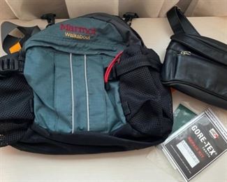 $45.00...............Marmot Walkabout Bag and leather fanny pack (B450)