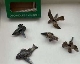 $60.00........................6 Vintage Sterling Animal Birthday Candle Holders (B482)