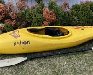 $500.00......................105” long Prijon Kayak # 4813, Werner Paddle (B536)