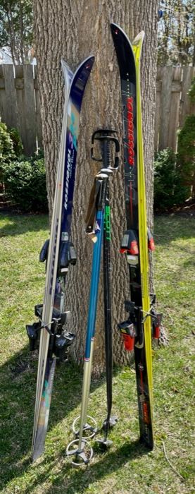 $40.00.................Set of 2 Downhill Ski Sets with Poles (B553)