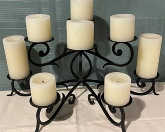 $25.00....................Heavy Iron Candle Holder with Candles for fireplace (B645)