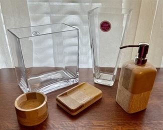 $20.00...................Soap Dispenser, Glass Waste Can and more (B691)