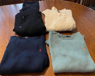 CLEARANCE !  $8.00 NOW, WAS  $24.00...............1 Small and 3 Medium Ralph Lauren Sweaters (B765)