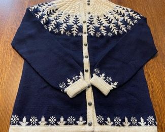 $50.00.....................Hand Knit Medium Wool Sweater made in Denmark Paul Mage (B735)