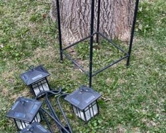 $16.00................Plant Stand and 4 Solar Lamps with hangers (B832)