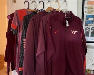 Lots of Virginia Tech and other sports teams clothing!!!