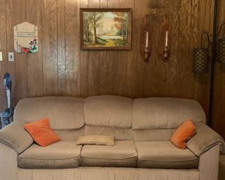 Couch with Hide-a-Bed, Wall Decor