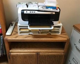 HP Wireless Printer, Electronics Storage Cabinet