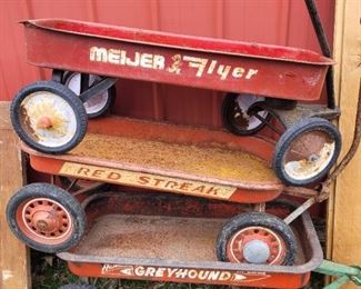 Older red wagons