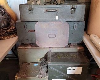 Military ammo boxes, trunks
