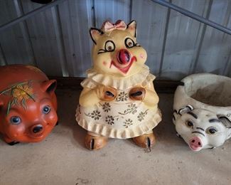 Big piggy banks and planter