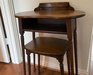 Telephone table with stool