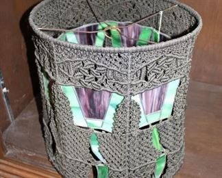 Totally Unique Lamp Shade: Macrame and Glass!