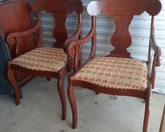   $60.00  Pair vintage Arm dining chairs . 
