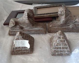 New Price $6.00  LOT 35    Accessory bundle Sphinx and pyramids, nice photo frames