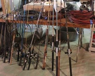 RODS AND REELS AND AIR HOSES