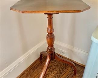 $95 - Tripod spider leg candle stand table; 28"H x 17 1/2"W x 13 1/2"D