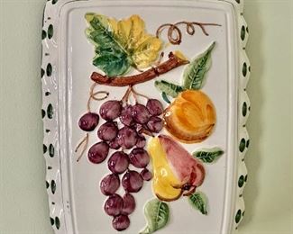 $45 - Ceramic fruit motif  mold #2 - made in Italy; 9"H x 12"W x 2 3/4"D