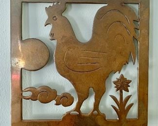 $25 - Rooster trivet or wall decor; 7 1/4" square 