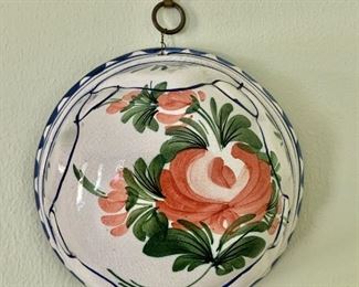 $20 - Vintage ceramic mold with flower motif #4; 5 1/2" diameter x 2 3/4"D 