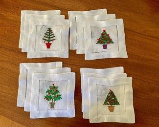 $60 - Set of 12 embroidered holiday coasters