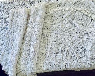 $120 - Needle Lace table cloth #1 - 114" x 58"; 