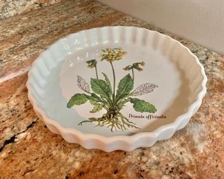 $40 - Glazed porcelain pie dish; 1 1/2"H x 9" diameter