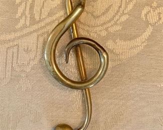 $20 - Brass musical note paper clip 6"H  