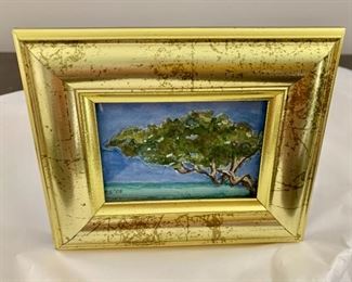 $20 - Framed miniature original landscape; approx 5" x 4".