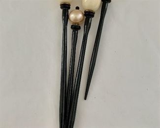 $30 - Set of 4 vintage lamp work hair pins