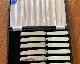 $60 - Viners of Sheffield England Mother of Pearl; set of 6 dinner knives  