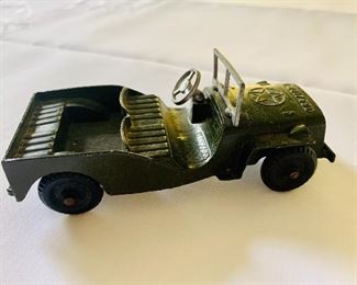 $10 - Vintage metal army car; 2"H x 4 1/2"L x 1 3/4"W