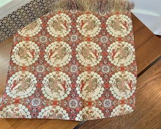 $30 - Silk table cover/runner; 30"L (with fringe) x 16"W 