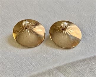 $15 - Vintage Burgere clip-on earrings; 1" diameter 