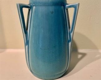 $120 - Rookwood Pottery, Buttressed 3 Handled Yellow Vase, Arts & Crafts Shape - 5"H x 3" diameter 
