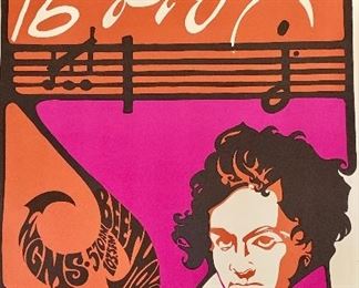 $120 - Vintage WGMS Beethoven Poster; unframed; excellent condition 36 x 24