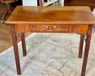 $350 - 18th Century English mahogany Chippendale side table - c. 1775 - 28"H x 33"W x 19"D AS IS - CRACK ON BACK PORTION