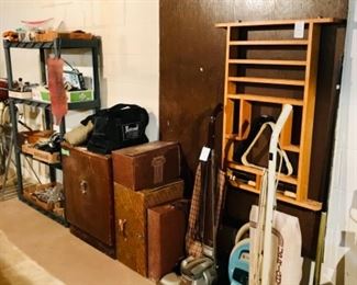 pool stand with score on bottom, sweepers, 