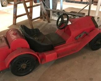 red fire truck pedal car