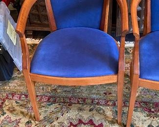 European purchased mid century modern armchairs. Beautiful condition